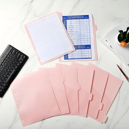 Epakh 12 Pcs Binder Dividers for 3 Rings Binders Index Dividers with Two Clear Pockets Plastics Sheets Protectors with Tab Labels for School Office Organization (Morandi)