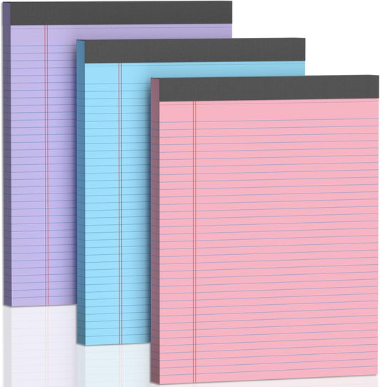 Legal Pads 8.5 X11, Narrow Ruled Notepads, 2 Pack, 50 Sheet/Pad, White Legal Pads, Tear Off Notepad, Perforated Writing Pad, Notebook Paper College Ruled, Notepads for Office Home School, Notepad