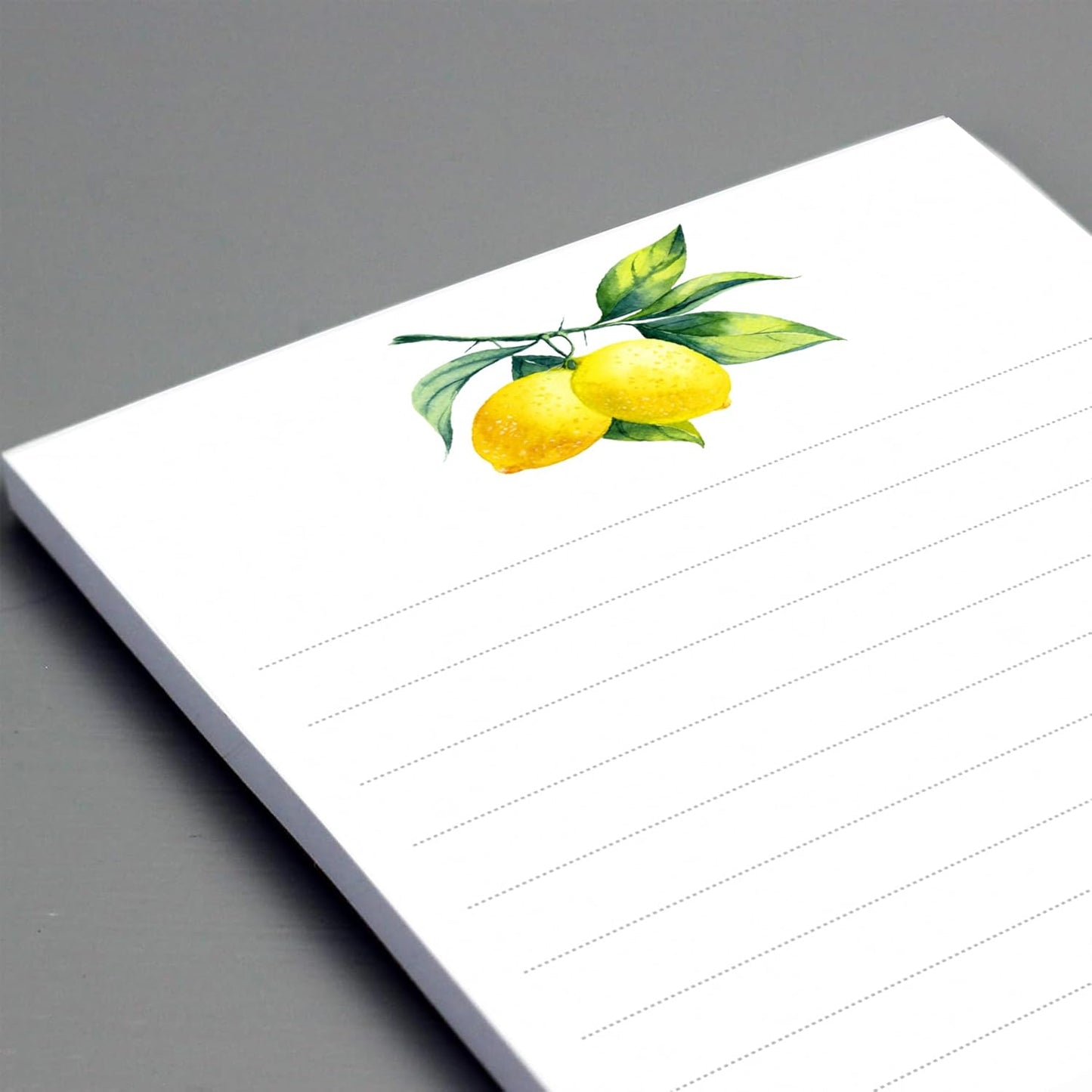 Lemon & Olive Branch To-Do List Notepad – Slim Vertical Memo Pad for Grocery Lists, Daily Notes & Kitchen Planning