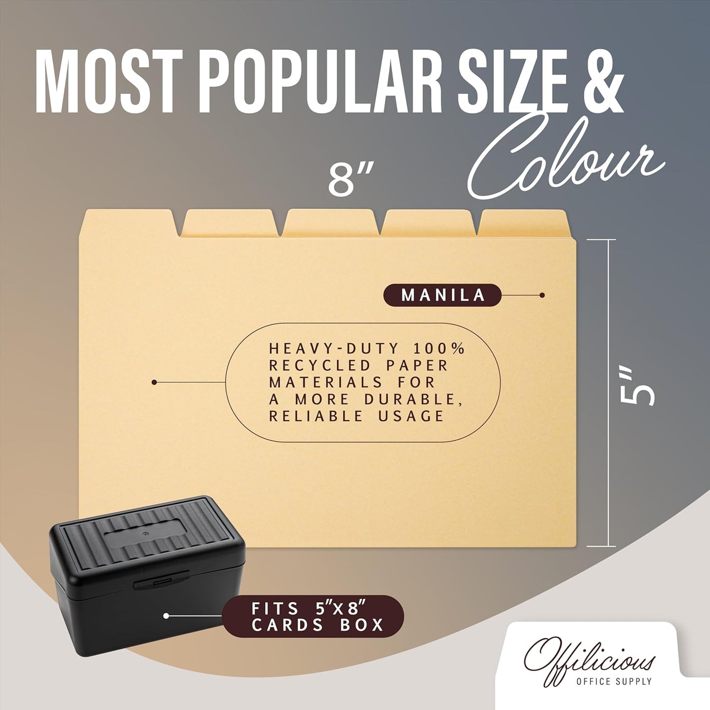 25 Heavyweight Manila Index Card Box Dividers - 3x5 with Tabs & 108 Stickers, Monthly & Recipe Guides, Greeting Card Dividers