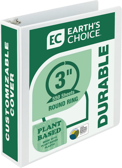 Samsill Plant-Based 2 Inch Durable Round Ring, View Binder, Eco-Friendly, USDA Certified Biobased, Single, Turquoise