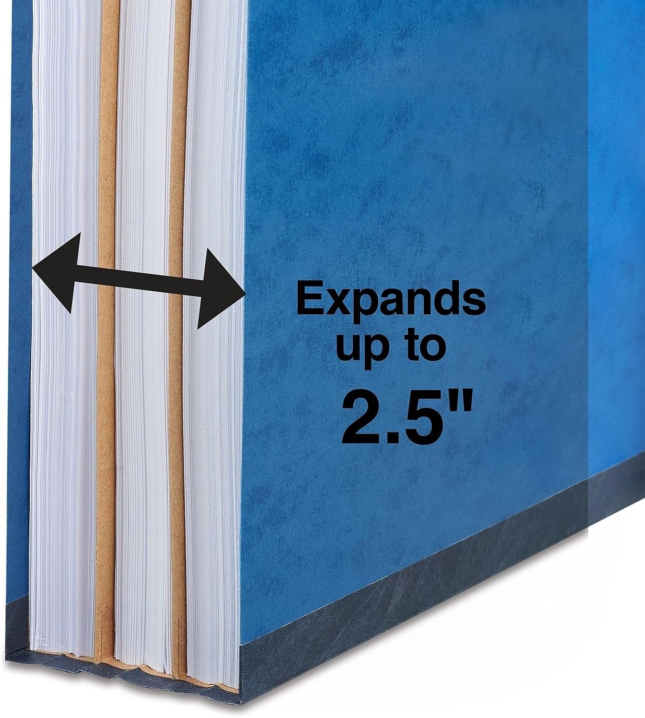 Staples Moisture‑Resistant Classification Folder, Letter Size, 2 Dividers, 2.5″ Expansion, Dark Blue Pressboard, 20/Carton