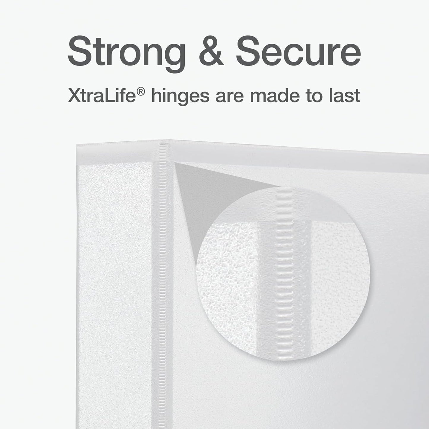 Oxford Ring Binders, 1.5" Round Ring Binders, View Binder, Covers on 3 Sides, XtraLife Hinge, Non-Stick, PVC-Free, White, 350 Sheet Capacity (1002547)