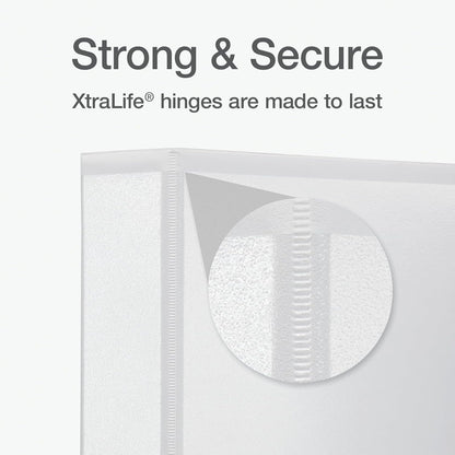 Oxford Ring Binders, 1.5" Round Ring Binders, View Binder, Covers on 3 Sides, XtraLife Hinge, Non-Stick, PVC-Free, White, 350 Sheet Capacity (1002547)
