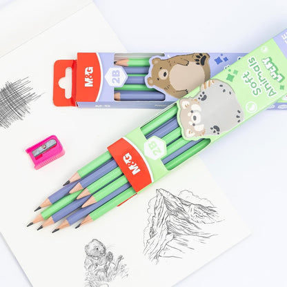 M&G Daily Series 24 Pack HB Pencils, Pre-Sharpened Hexagonal Wood-Cased Pencils with Erasers, 4 Color Barrels, Includes 2 Mini Sharpeners for Writing Drawing and School Office Supplies
