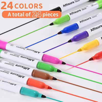 Permanent Markers, Ultra Fine Point, Black, 40 Count, 0.4mm, Fine tip permanent marker set, quick dry, waterproof, fading resists, durable, marks on paper, glass, ceramic, plastic, wood, rock, metal
