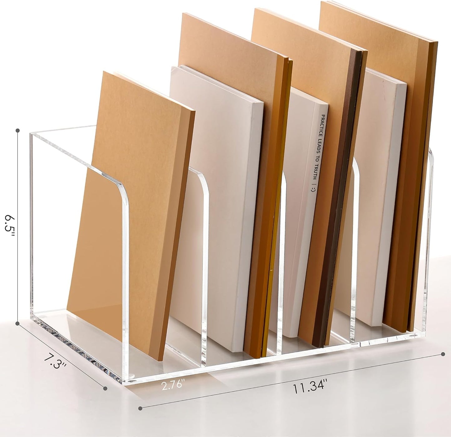 SANRUI 2-Pack Acrylic Magazine File Holder Desk Organizer Magazine Rack, Clear, Vertical File Sorter Holders, 9.45" D x 3.54" W x 10.24" H
