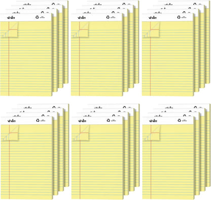 ViVin Legal Pads 8.5 x 11 Inch, Wide Ruled Note Pads, 12 Pack, 50 Sheet/Pad, Perforated Writing Pads, Notepads for Office Home School, 600 Sheets, White Paper