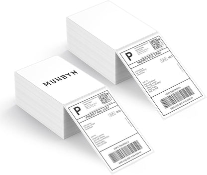 MUNBYN Thermal Direct Shipping Label (Pack of 500 4x6 Per Fanfold Labels) - Commercial Grade