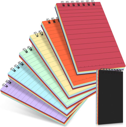 Tenceur 2 Pcs Pocket Notebook Bulk Small 3x5 Inch Spiral Notepads Mini Top Bound Notebook with Lined 120 Pages Ruled Memo Pads for Office College Nurse Essentials Back to School Gift (Black)