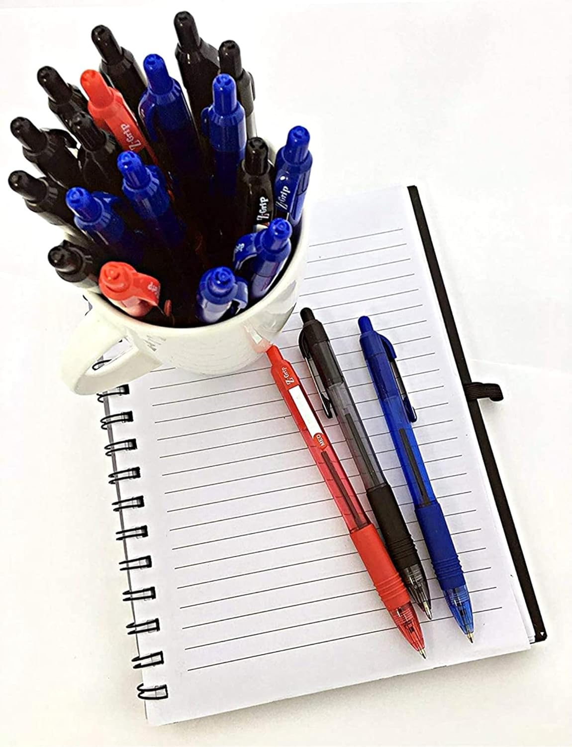 Zebra Pen Z-Grip Retractable Ballpoint Pen, Medium Point, 1.0 mm, 12 Black & 12 Blue Pack of 24