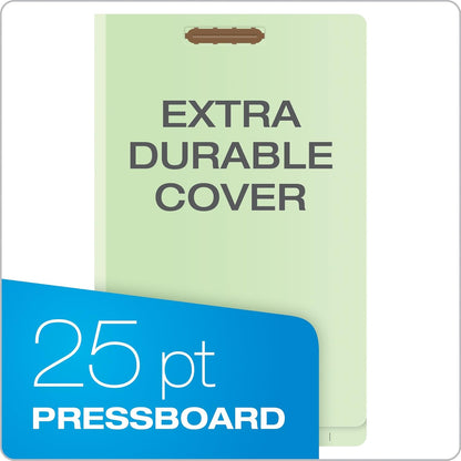 Pendaflex Pressboard End-Tab Classification Folders, Legal Size, 3 Dividers, 5" Expansion, Light Green, Straight Cut, 10/BX (23334)