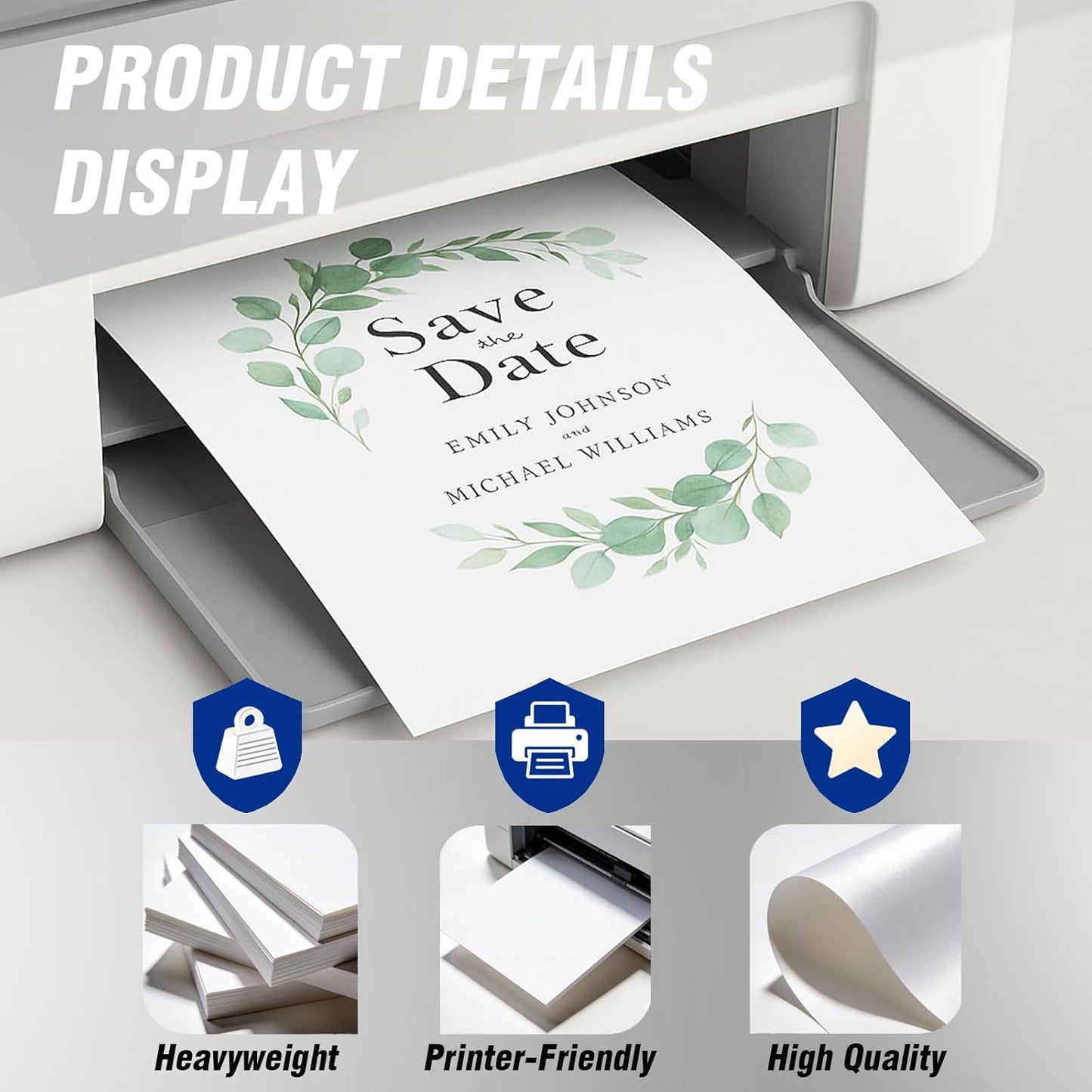 Veritas White Cardstock 8.5 x 11”, 110LB Index/199GSM Heavyweight Card Stock, 100 Sheets, Thick Cardstock Printer Paper for Copy, Printing, Art Projects, Invitations, Made In USA