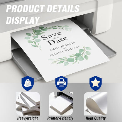 Veritas White Cardstock 8.5 x 11”, 110LB Index/199GSM Heavyweight Card Stock, 100 Sheets, Thick Cardstock Printer Paper for Copy, Printing, Art Projects, Invitations, Made In USA