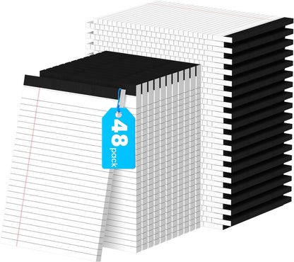 12 Pack Notepads 5x8, Small Legal Pads Narrow College Ruled, 30 Sheets/Pack, Perforated Notebook - White Note Pads for School, Memo, Note Taking, Teacher & Office Supplies, Writing Pads of Paper