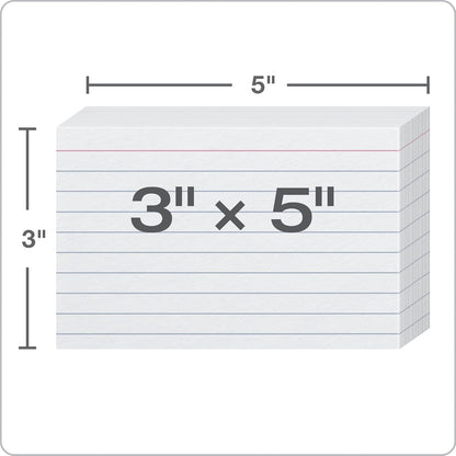 Oxford Ruled Index Cards, 3" x 5", White, 1,000 Cards, 10 Packs of 100 (98833)