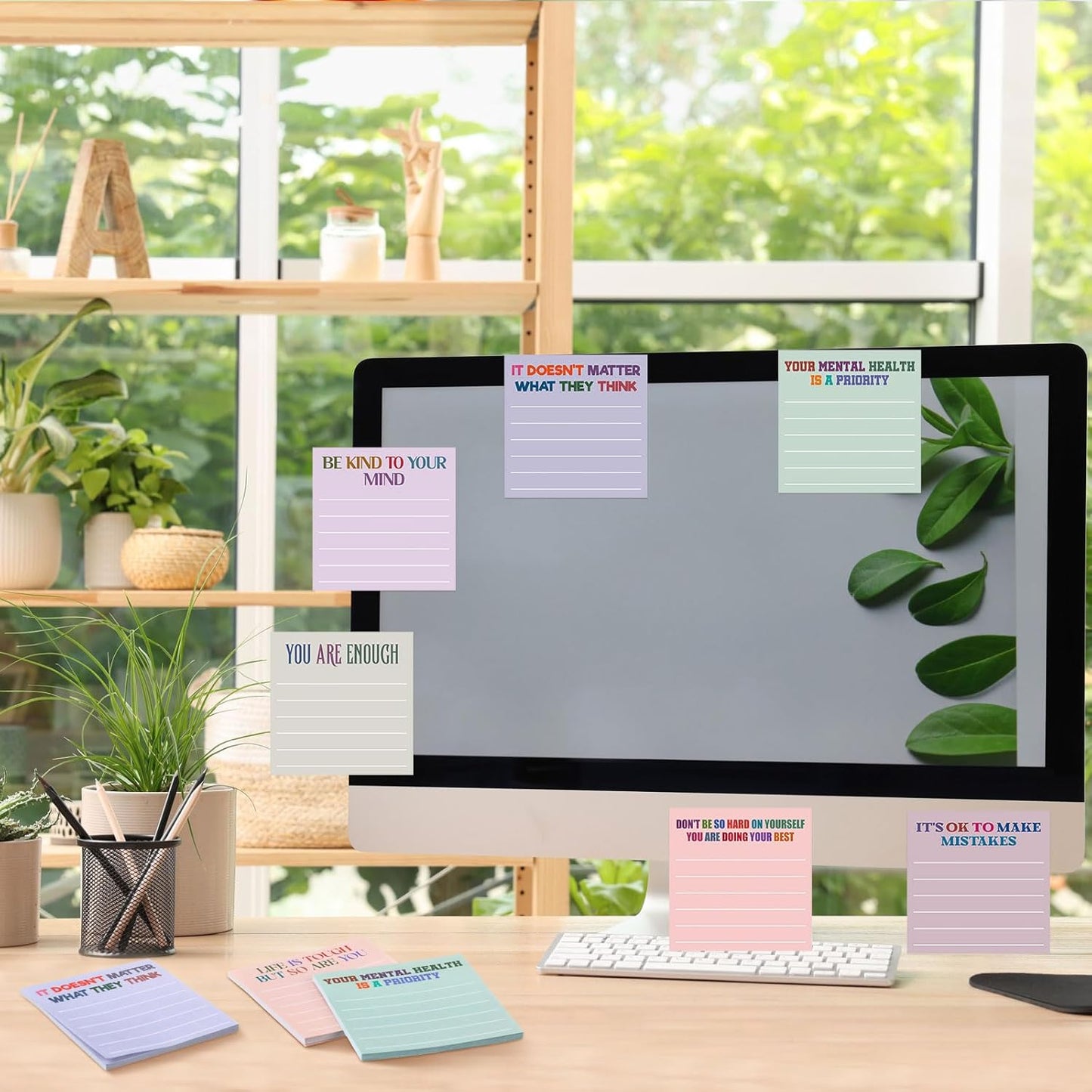 Yinder 48 Pcs Inspirational Sticky Notes Cute Motivational Sticky Notes Pad End of Year Employee Appreciation Gifts Bulk for Teacher Nurse Coworkers Office Supplies 3 x 3'' (Thank You,Dark Color)