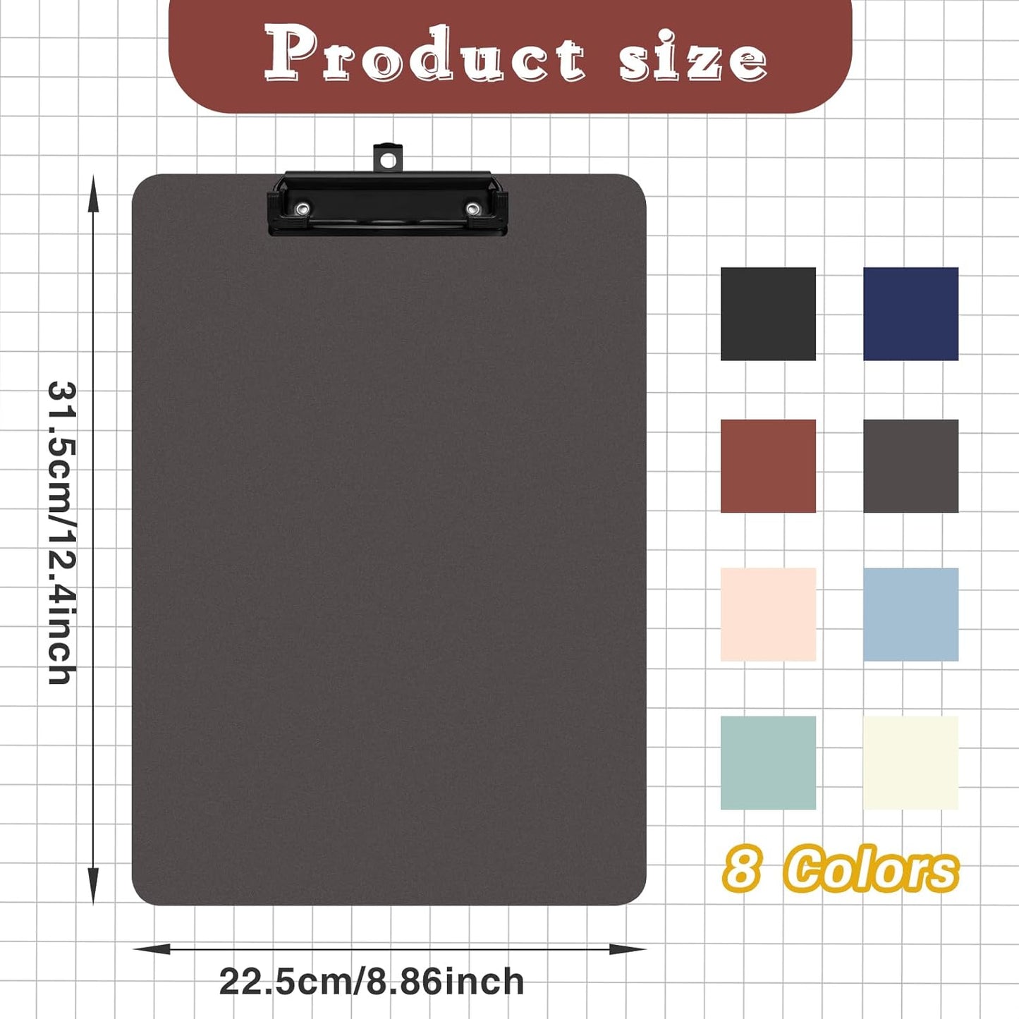 Clipboards 4 Pack Plastic Clipboards Letter Size, Durable Clipboard with Low Profile Metal Clip for Classroom Office Teachers Students Nurses