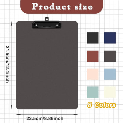 Clipboards 4 Pack Plastic Clipboards Letter Size, Durable Clipboard with Low Profile Metal Clip for Classroom Office Teachers Students Nurses