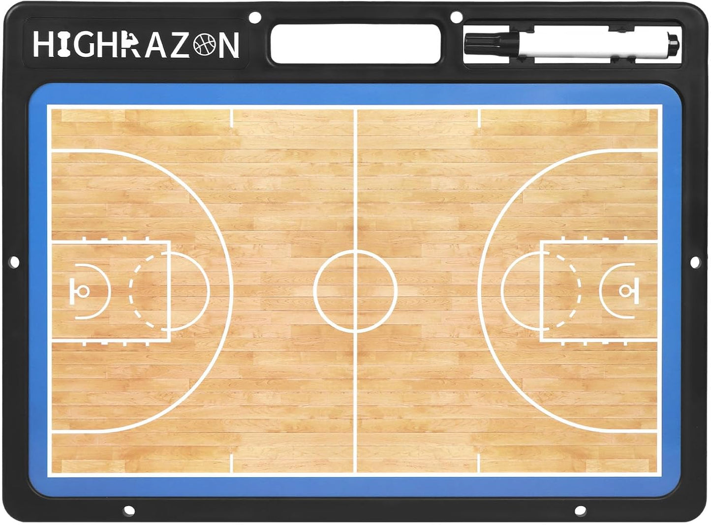 Dry Erase Basketball Clipboard for Coach, Premium Tactical Basketball Coaching Board, Double Sides Full & Half Court Dry Erase Board with Marker
