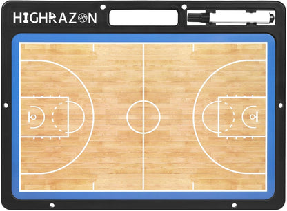 Dry Erase Basketball Clipboard for Coach, Premium Tactical Basketball Coaching Board, Double Sides Full & Half Court Dry Erase Board with Marker