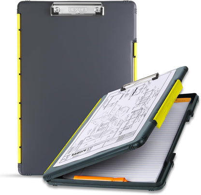 Dexas Legal Size XL Slimcase 2 Storage Clipboard, Gray with Green Clip, 15.5" x 10.5"