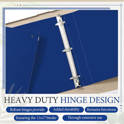 8 Pcs 3 Ring Binders Rings Heavy Duty View D Ring Binders Economy Holds 11" x 17" Paper for Artwork Blueprints, Office, Home, Work Places(White,3 Inch)