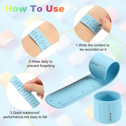 uxcell 2Pcs Writable Wrist Band, 9.45" x 1.18" Waterproof Slap Bracelet Reusable Writable Erasable to Do List Silicone Memo Wrist Bands for Planner Reminder (White)
