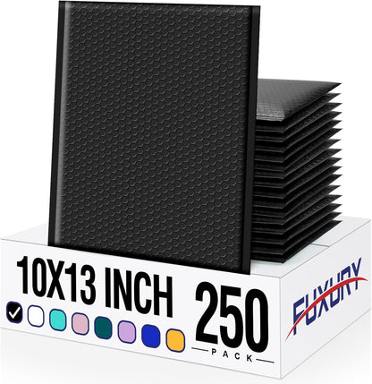 Fuxury Black Bubble Mailers 4x8" 200 Pack Waterproof Padded Envelopes Self Seal Bubble Envelopes Usable Size 4x7" Padded Mailers for Small Business Shipping Envelope Mailers