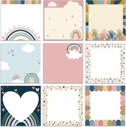 9 Pads Wildflower Sticky Notes 3x3 Inch Cute Self Stick Notepads Notes Adhesive Memo Pad Office Decor Gifts for Students School Teacher Meeting Office Supplies