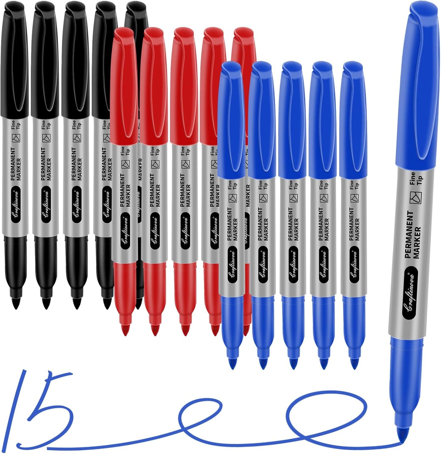 Black Ultra Fine Point Permanent Markers, Extra Fine Tip, Quick Drying and Waterproof, Fade Resistant Perfect on Paper, Glass, Metal, Plastic, Wood, Office & School Use, 30 Pack