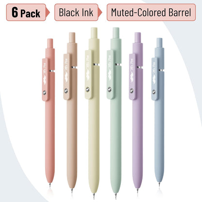 Mr. Pen- Retractable Gel Pens, 12 Pack, Morandi and Vintage Barrels, Fast Dry, Black Gel Pens Fine Point 0.5mm, Aesthetic Pens for Journaling