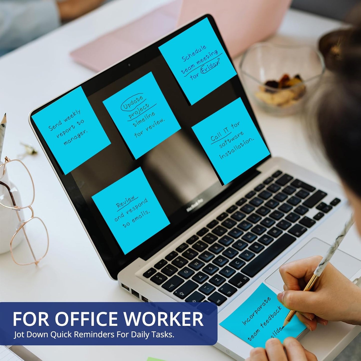 Sticky Notes, 36 Pads, 3x3 Inches Self-Stick Note Pads, Perfect for Office, Study, and Daily Life Organization - Bright