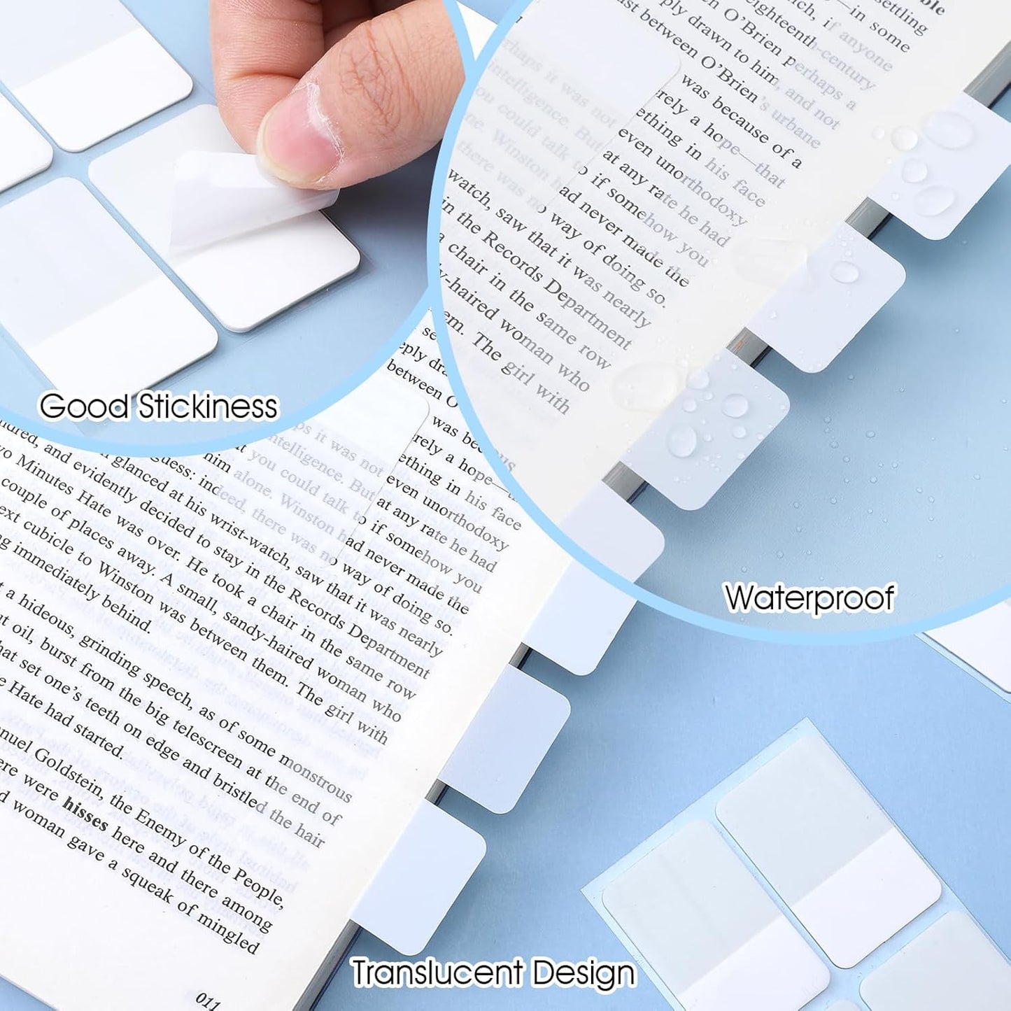 480Pcs Sticky Tabs, Writable Index Tabs, Repositionable Notebook Tabs Book Sticky Tabs White Page Markers for Notebooks Documents Binders File Folders Books, 1.57 x 1.02 Inch