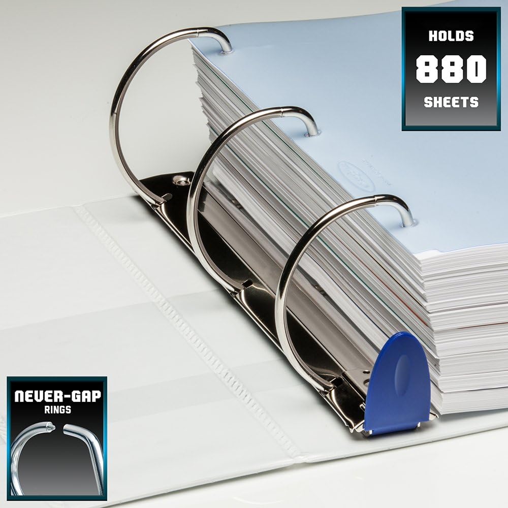 Wilson Jones 3 Ring Binder 4 Inch, Ultra Duty D-Ring View Binder with Extra Durable Hinge, Customizable, Black (W86641)