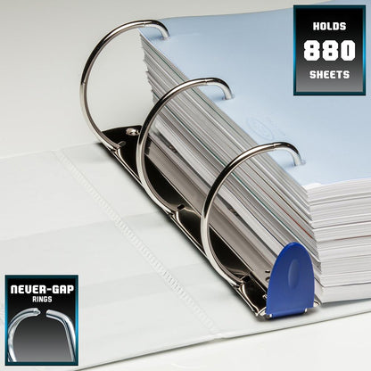 Wilson Jones 3 Ring Binder 4 Inch, Ultra Duty D-Ring View Binder with Extra Durable Hinge, Customizable, Black (W86641)