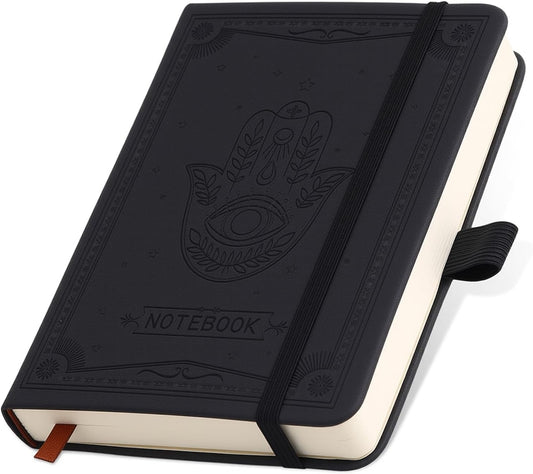 Inner Pocket Notebook Lined Journal 4X 6 Hardcover Leather Notebook 288Page Finger Aesthetic Bound Record College Ruled Reading Diary Notepad For Travel Work School Office Writing Gifts -Green