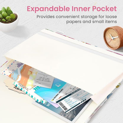 Taja Pretty Lined Journal for Women, Aesthetic Cute Hardcover Leather Journal for Writing, A5 College Ruled Notebook for Work & Note Taking, Perfect for Office School Home, 160 Pages, Meadow Flowers