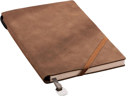 Faux Leather Notebook Journal - 200 Pages Lined Vegan Leather Journal for Writing, A5 Soft-Cover Journaling Notebook Gift Set with Pen for Travel, Office, Daily Writing