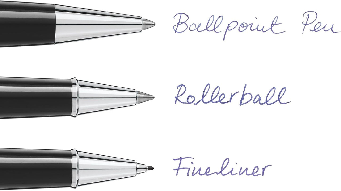 Montblanc Rollerball Refills (F) Mystery Black 105162 – Quick-Drying Pen Refills for Montblanc Rollerball and Fineliner Pens – 2 x Black Pen Cartridges