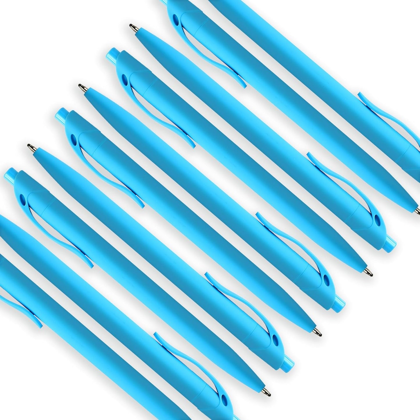 Deegtran 100 Pack No Bleed Black Barrel Click Pens, Wholesale Retractable Ballpoint, Medium Point, Smooth Ink, 1.0MM Black Ink