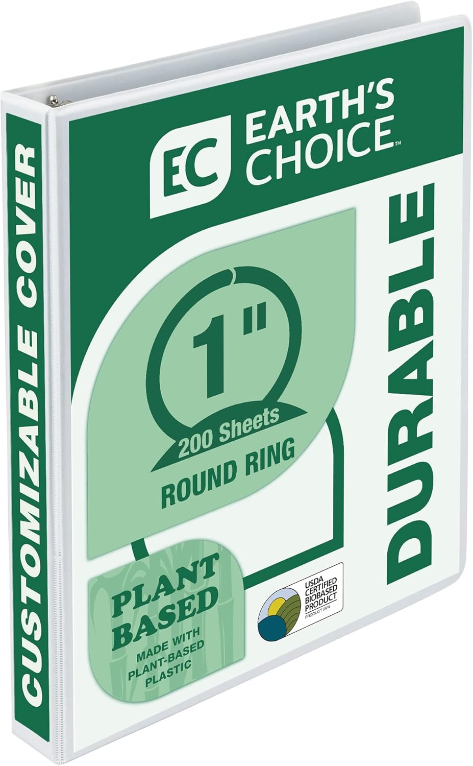 Samsill Plant-Based 2 Inch Durable Round Ring, View Binder, Eco-Friendly, USDA Certified Biobased, Single, Turquoise