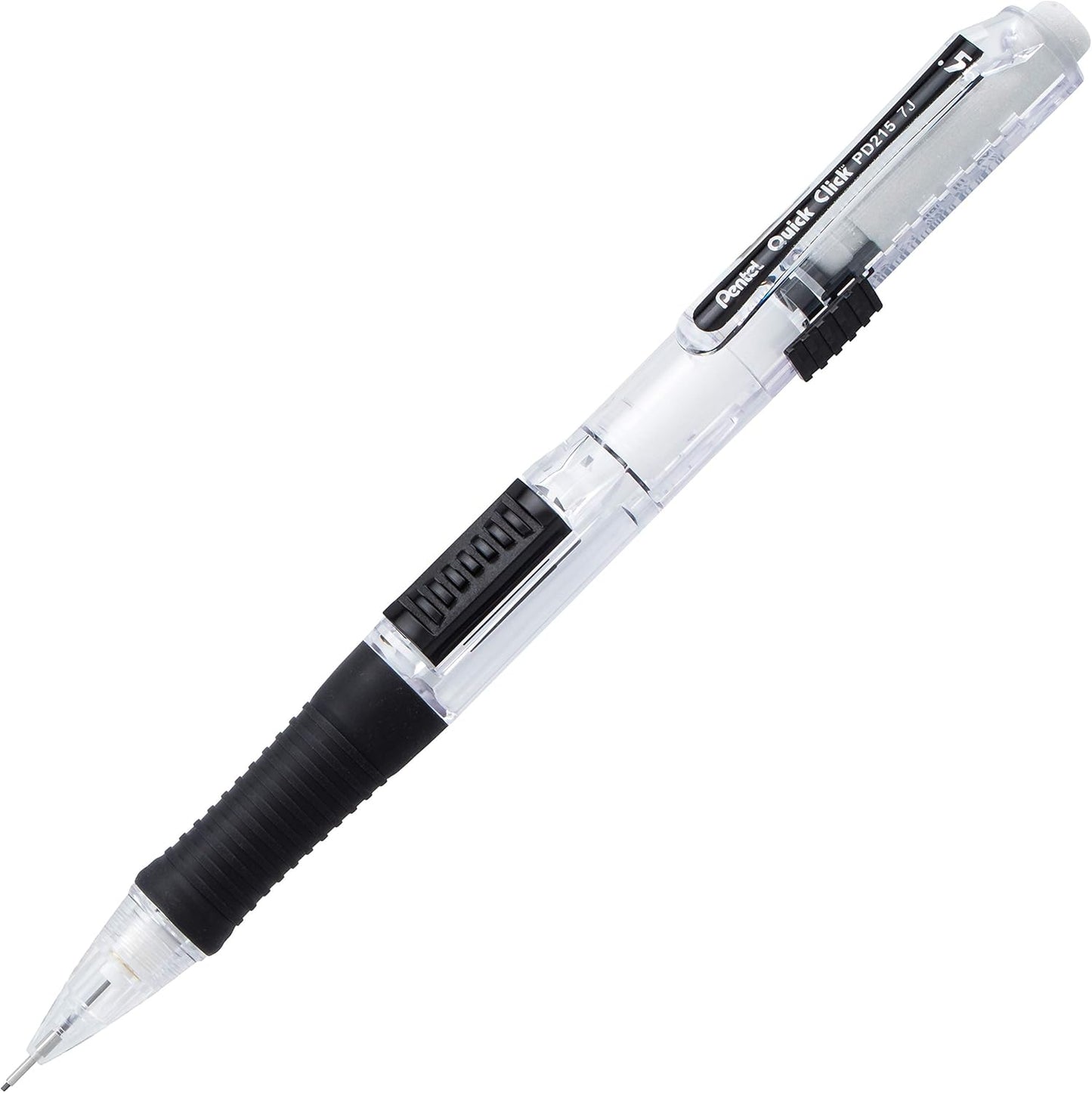 Pentel Quick Click Mechanical Pencil, (0.7mm), Medium, Black Barrel, Box of 12 Pencils (PD217A)