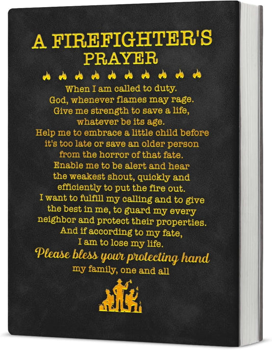 Inspirational Firefighter Notebook Journal Firefighter's Prayer Journal Christian Gifts for Firefighters Captains Fire Commissioners, Graduation Gifts Writing Notebook