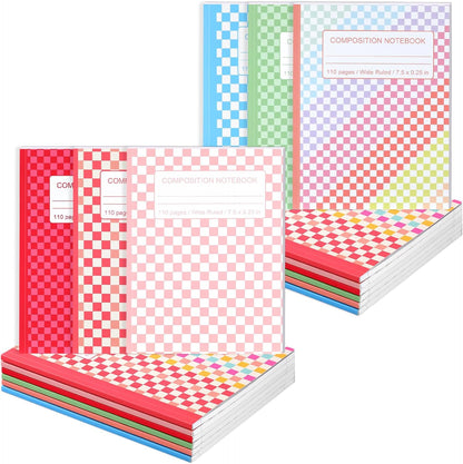 Fullhawl 6 Pcs Bow Composition Notebooks, Preppy Coquette Notebook College Ruled Journal, 110 Page, Cute Back to School Gift for Teacher, Student, First Day of Schooll(Pink,9-3/4 x 7-1/2")