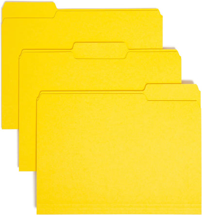 Smead Interior File Folder, 1/3-Cut Tab, Letter Size, Aqua, 100 per Box, Expandable File Folders for Filing Cabinet