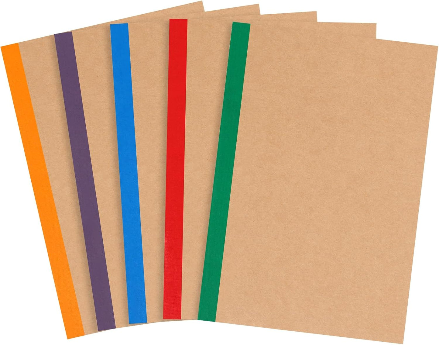 EOOUT 5 Pack A5 Composition Notebook, Kraft Lined Journal Bulk with Pink Spine, 5 Colors, 60 Pages for Women Girls Kids, School Office Supplies