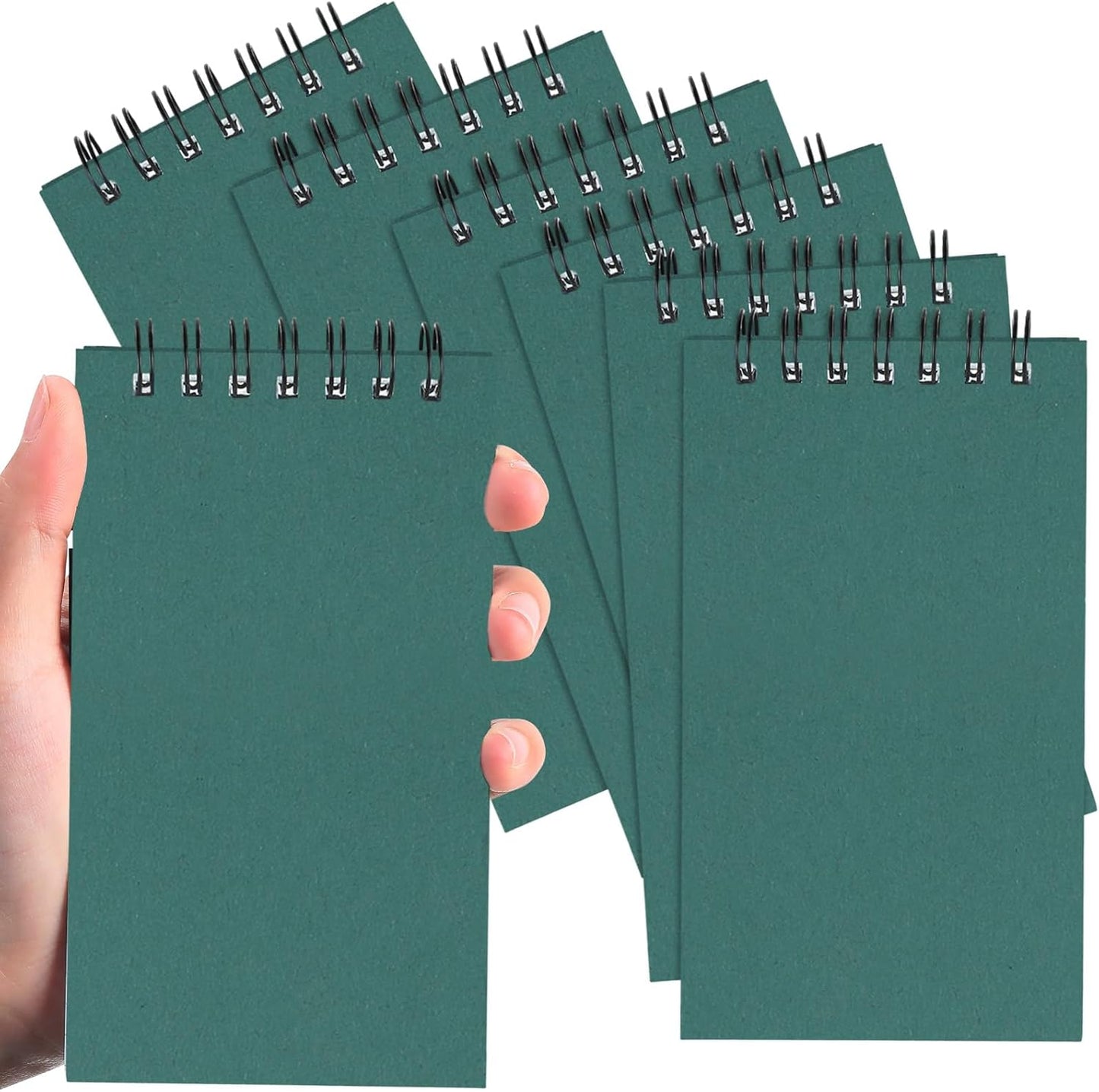 Tenceur 2 Pcs Pocket Notebook Bulk Small 3x5 Inch Spiral Notepads Mini Top Bound Notebook with Lined 120 Pages Ruled Memo Pads for Office College Nurse Essentials Back to School Gift (Black)