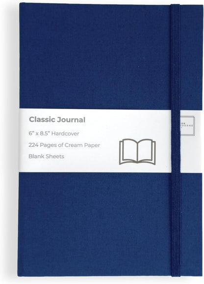 Portage Blank Hardcover Aesthetic Notebook Writing Journal – Bleed-Proof Paper Notepad for Journaling, High GSM, A5 Notebook, Cream Pages - Salmon, 6 x 8.5 Inches, 224 Pages
