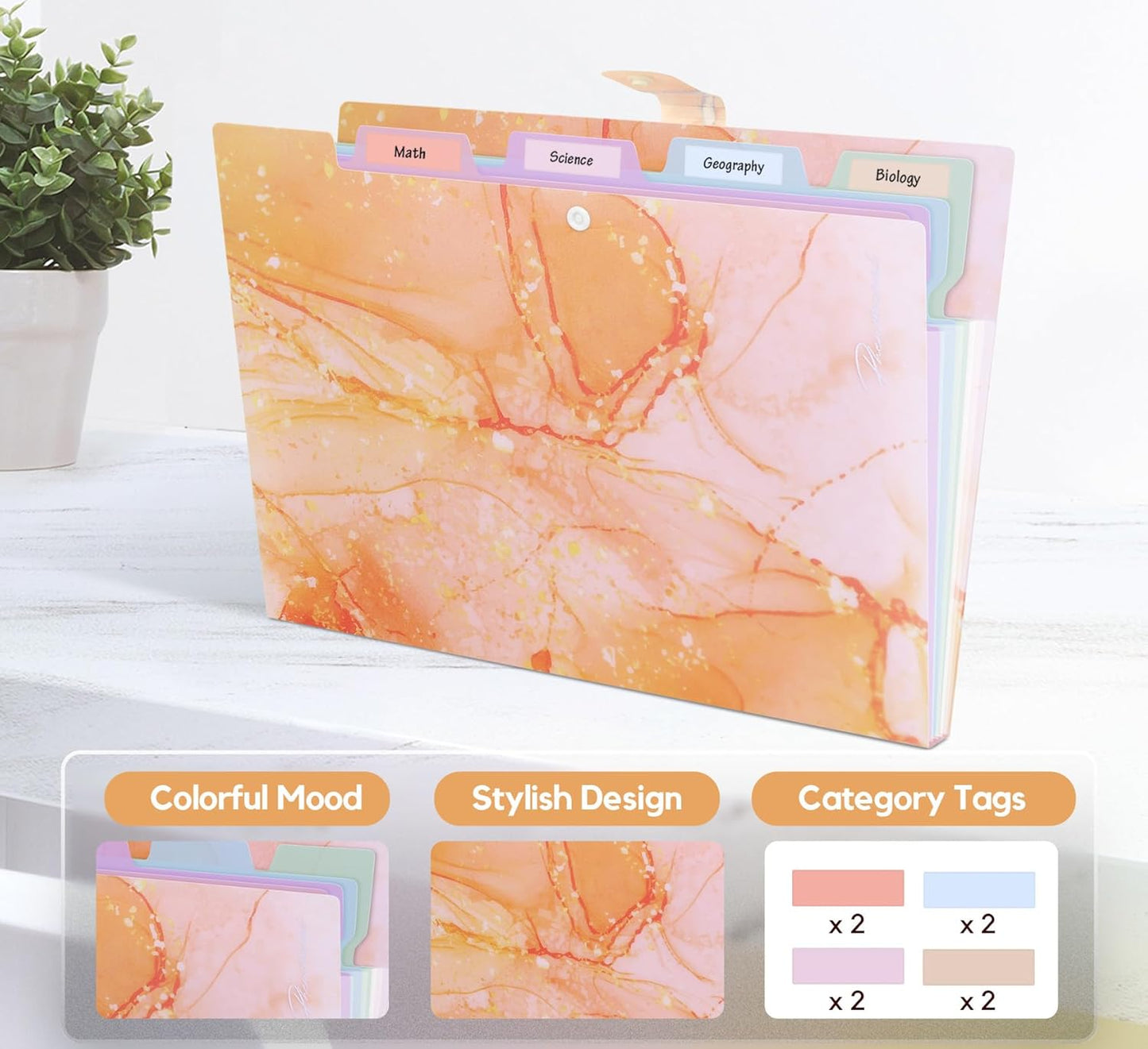 Forest Series Expanding File Folder Stylish Funky Cute Retro Document Organizer with Natural Scenes for Students,Teachers & Freelancers - Blue Butterfly